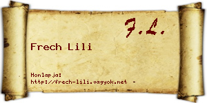 Frech Lili névjegykártya